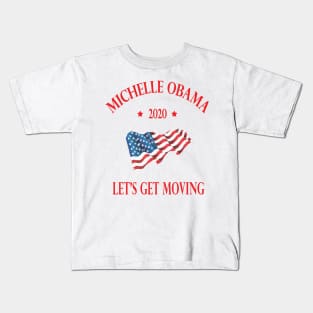 Michelle Obama 2020 lets get moving Kids T-Shirt